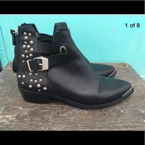 Zara Collection Studded Leather Boots Size 40
